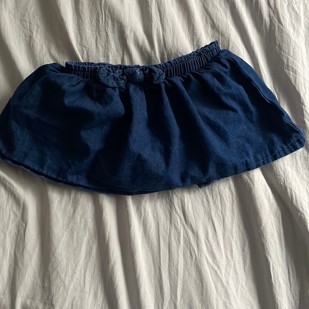Cat & Jack skirt, denim blue with bloomers attached, size 12M